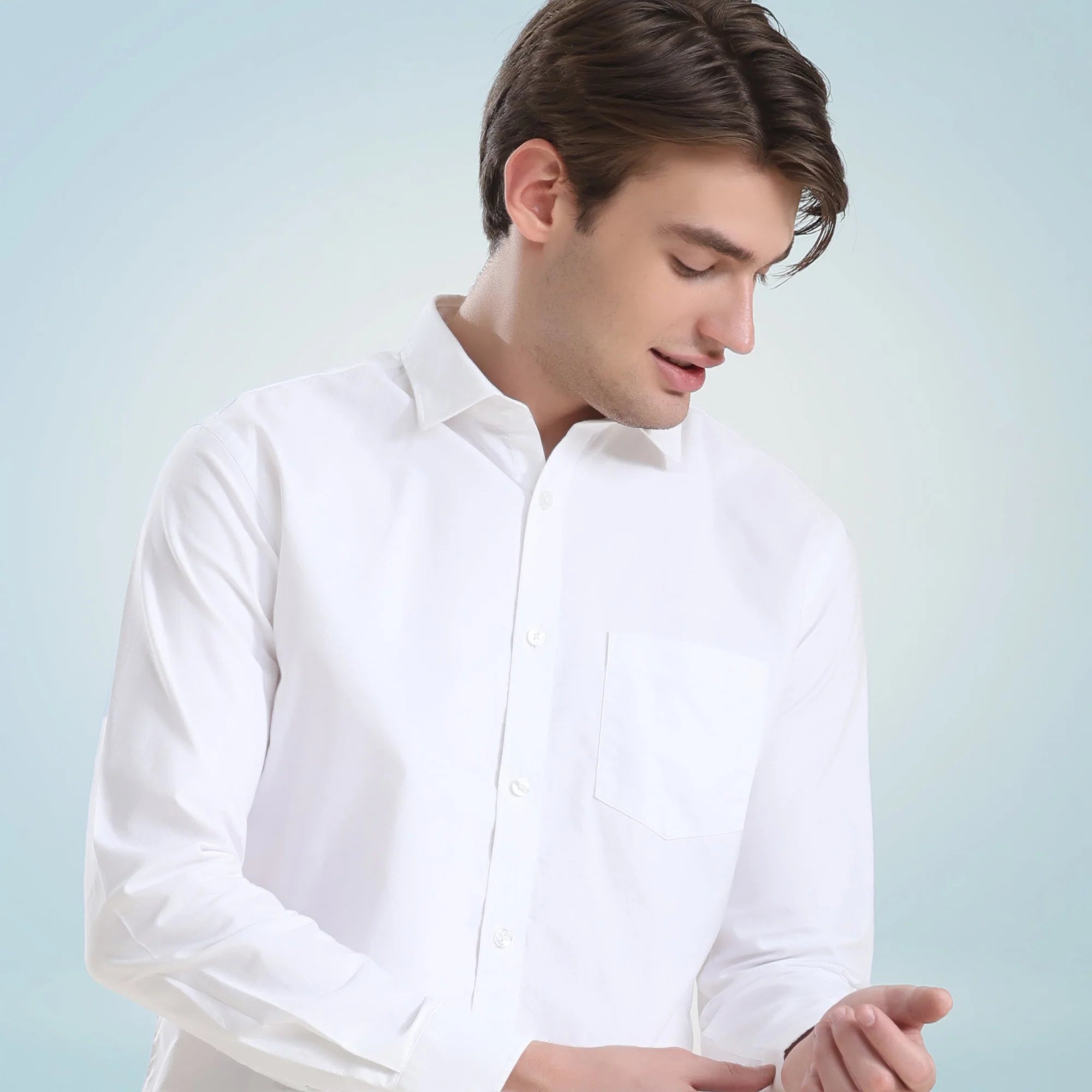 Men's Anti-Stain Anti-Odor Luxury White Cotton Shirt