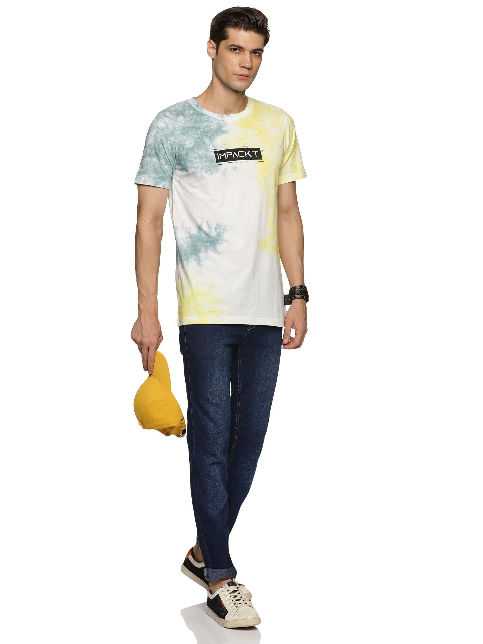 Cotton Printed Half Sleeves Mens Round Neck T-Shirt